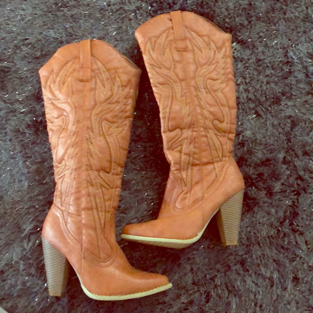 Knee high fashion cowgirl boots